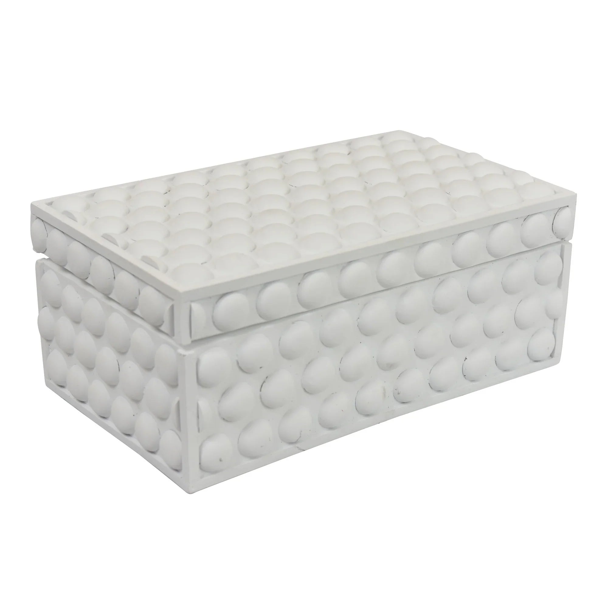 Cofre pequeño blanco con relieve de burbujas - Vilá Decoración - Muebles y decoración en Medellín y Colombia