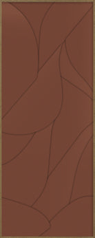 Cuadro Vilá Decoración con diseño abstracto en papel color terracota y marco de madera.