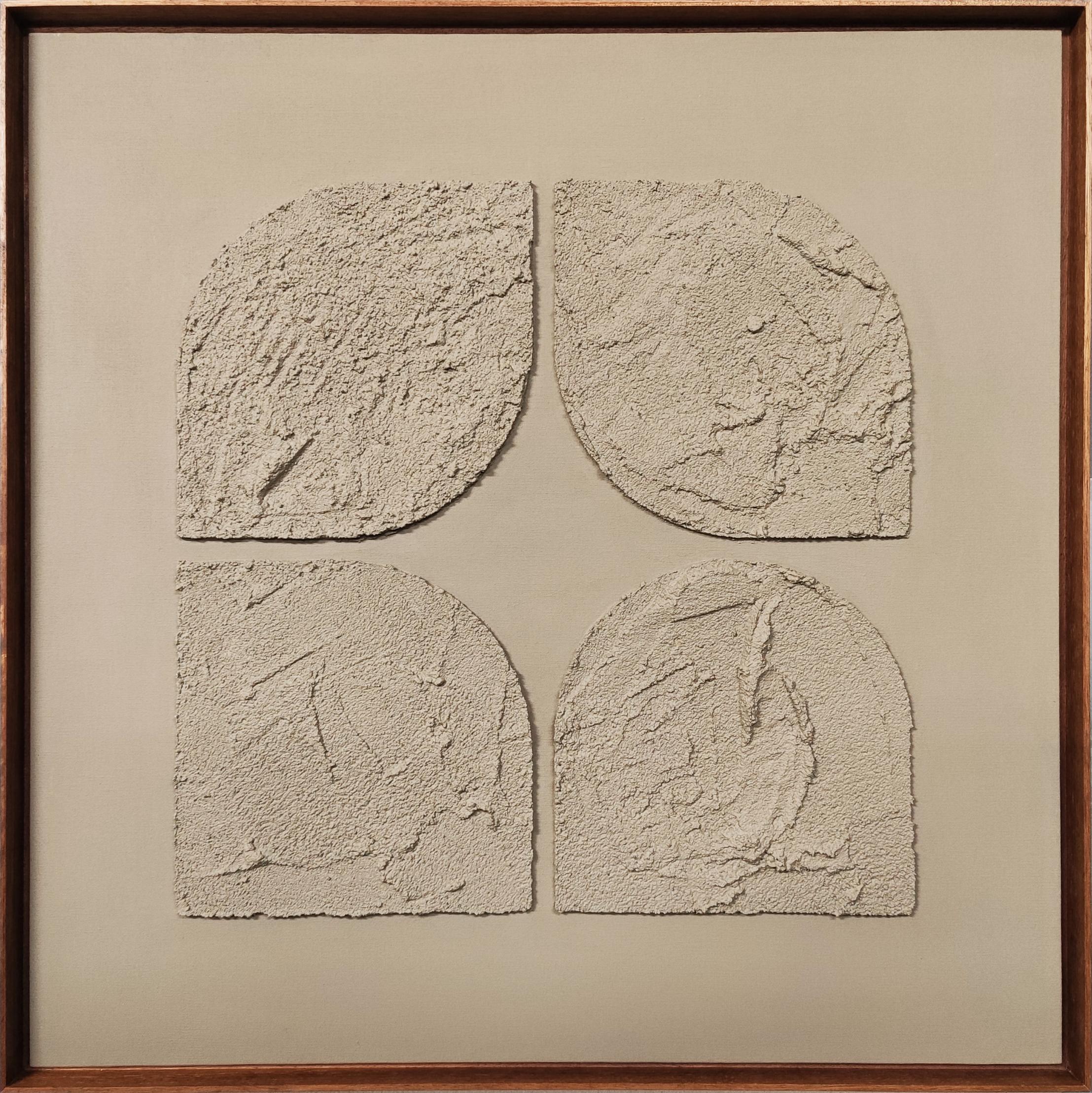 Cuadro decorativo mediano beige con marco madera - Vilá Decoración - Muebles y decoración en Medellín y Colombia