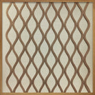 Cuadro de Vilá Decoración con marco de madera, diseño de tela color crema con patrón de cuerdas marrones.