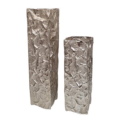 Jarrón decorativo pequeño de metal plateado - Vilá Decoración - Muebles y decoración en Medellín y Colombia