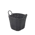 Canasta gris pequeña tejida con asas para almacenamiento - Vilá Decoración - Muebles y decoración en Medellín y Colombia