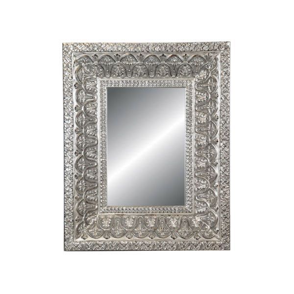 Espejo rectangular barroco plateado para pared - Vilá Decoración - Muebles y decoración en Medellín y Colombia