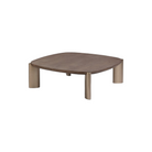 Mesa de centro cuadrada moderna de lujo con tablero de madera grisáceo y patas metálicas doradas
