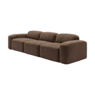 Sofá modular de tela marrón, diseño contemporáneo para sala de lujo, adaptable y confortable.