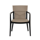 Silla negra mate con tapicería beige para comedor - Vilá Decoración - Muebles y decoración en Medellín y Colombia