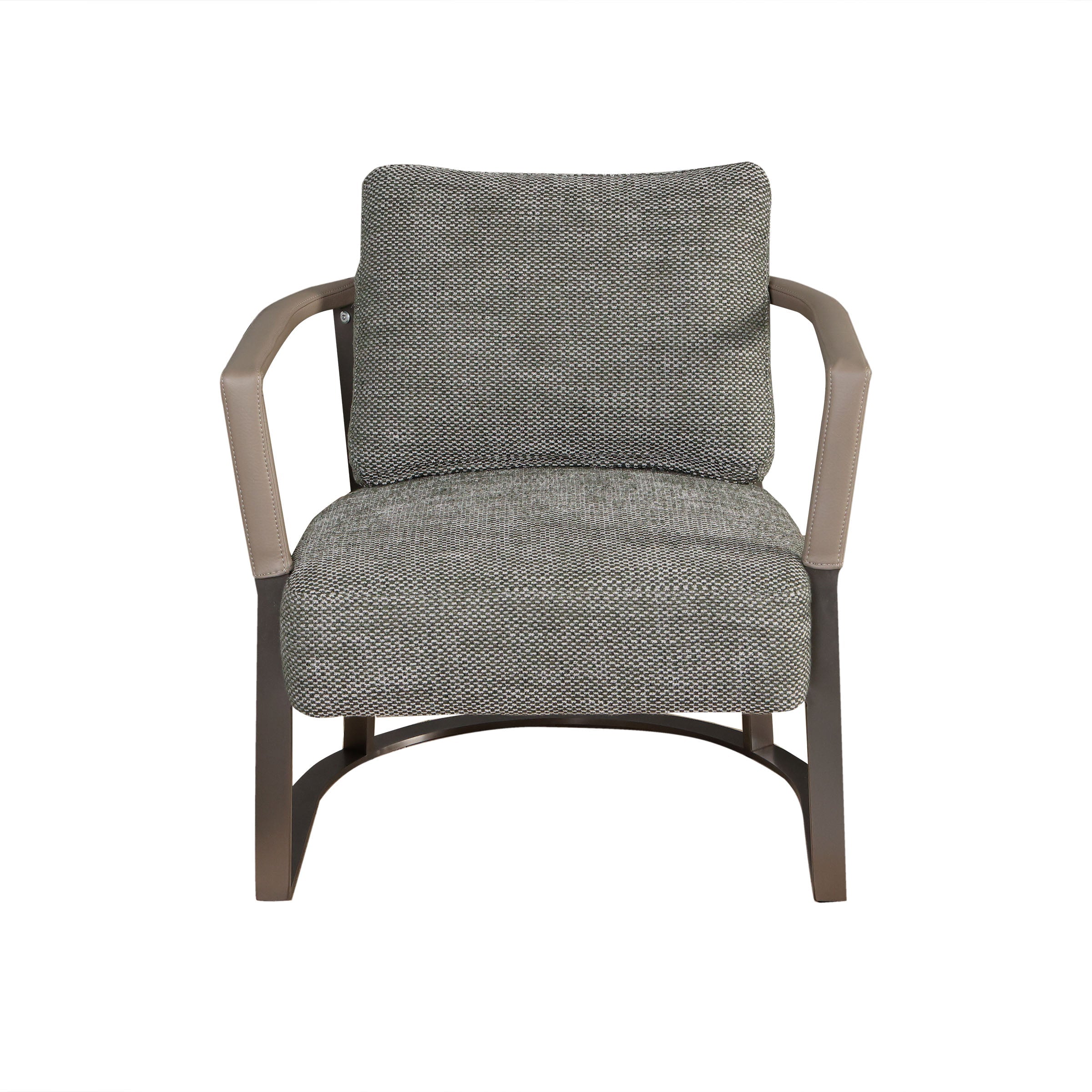 Silla contemporánea gris con brazos marrón - Vilá Decoración - Muebles y decoración en Medellín y Colombia