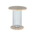 Mesa auxiliar transparente con mármol blanco - Vilá Decoración - Muebles y decoración en Medellín y Colombia