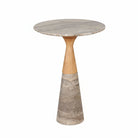 Mesa auxiliar de mármol gris y madera clara - Vilá Decoración - Muebles y decoración en Medellín y Colombia