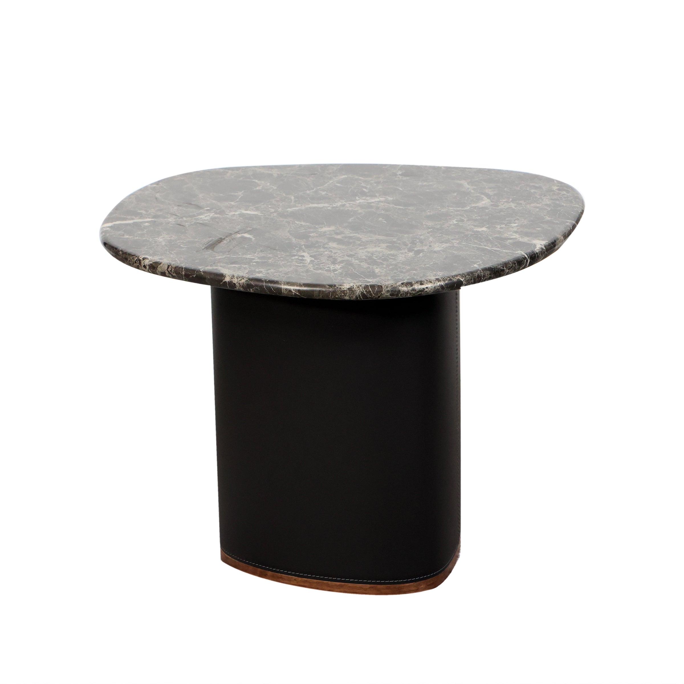 Mesa auxiliar pequeña gris con base negra - Vilá Decoración - Muebles y decoración en Medellín y Colombia