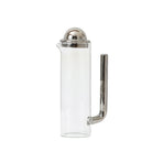 Jarrón transparente cilíndrico con asa plateada - Vilá Decoración - Muebles y decoración en Medellín y Colombia