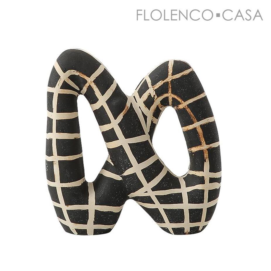 Escultura Anillo Abstracta Con Líneas - Vilá Decoración