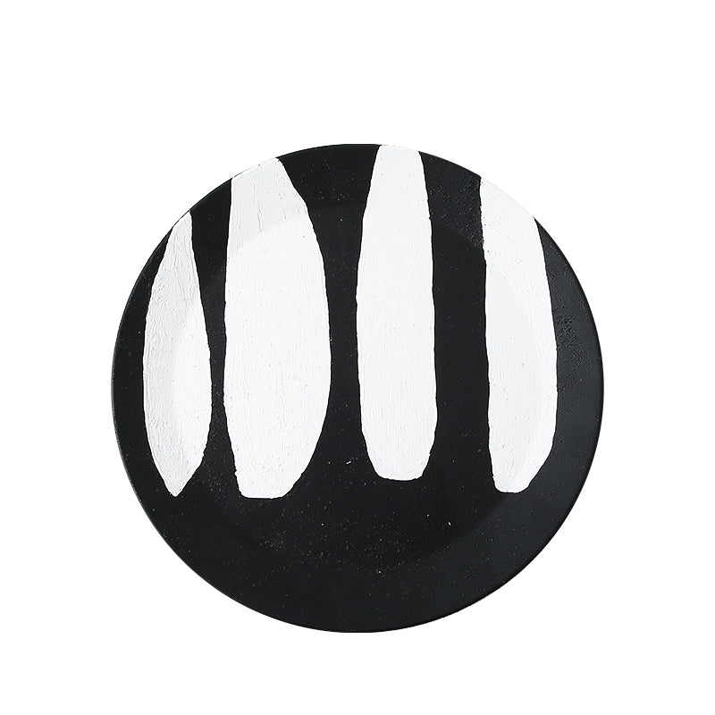 Bandeja cerámica negra con manchas blancas - Vilá Decoración - Muebles y decoración en Medellín y Colombia