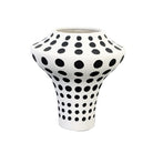 Jarrón decorativo mediano blanco con lunares negros - Vilá Decoración - Muebles y decoración en Medellín y Colombia