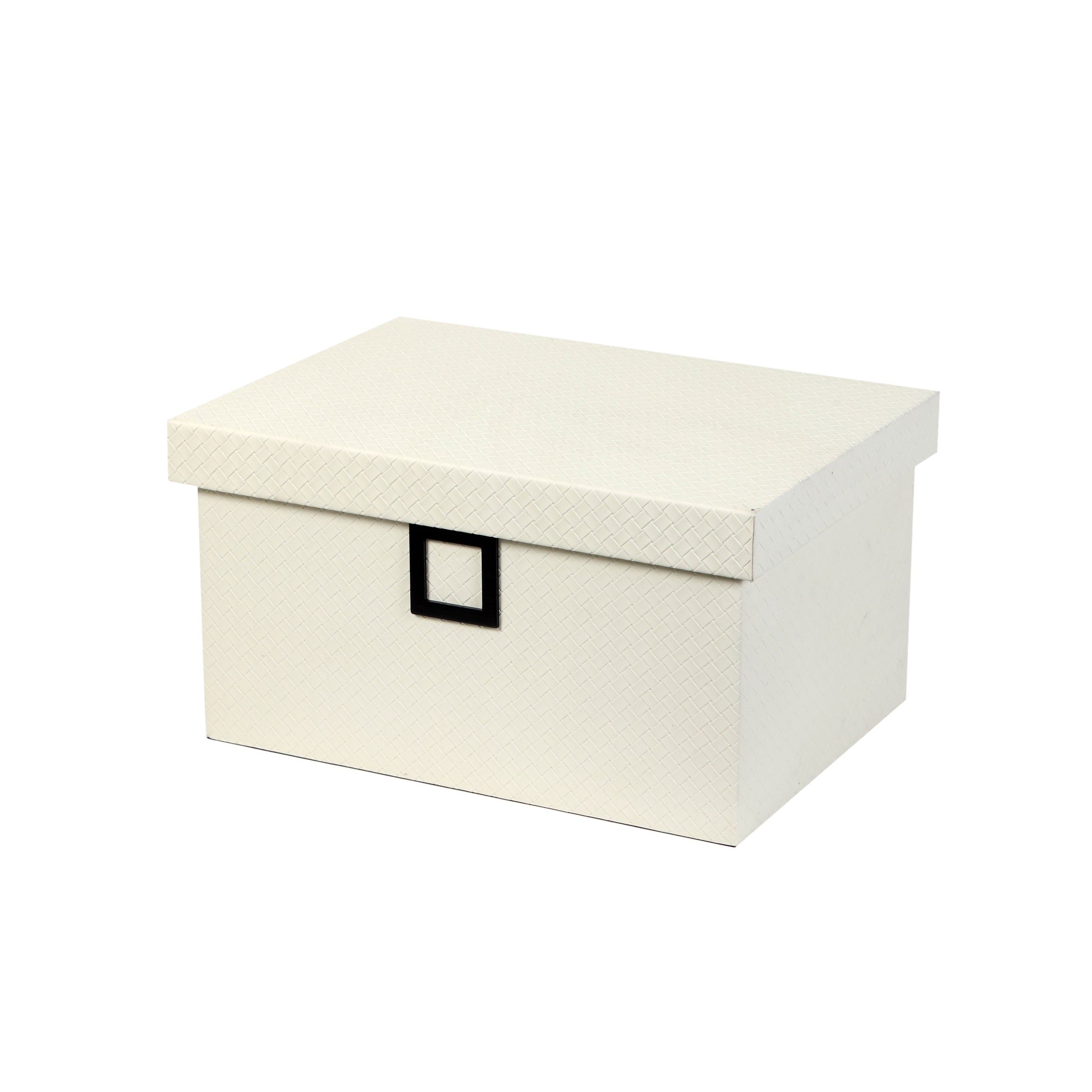 Cofre tejido blanco pequeño para almacenamiento - Vilá Decoración - Muebles y decoración en Medellín y Colombia