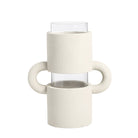 Jarrón blanco decorativo con asas para interiores - Vilá Decoración - Muebles y decoración en Medellín y Colombia