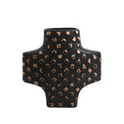 Jarrón decorativo negro con remaches dorados - Vilá Decoración - Muebles y decoración en Medellín y Colombia