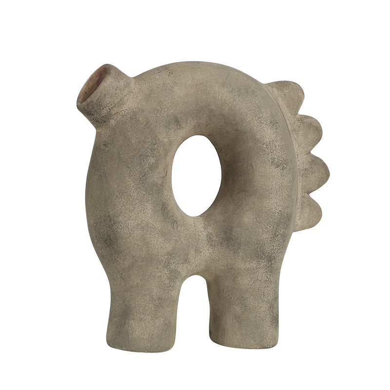 Jarrón decorativo gris beige para interiores medianos - Vilá Decoración - Muebles y decoración en Medellín y Colombia