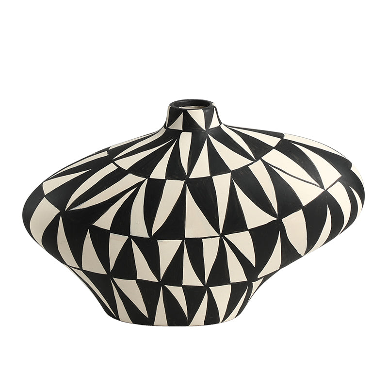 Jarrón cerámico decorativo blanco y negro - Vilá Decoración - Muebles y decoración en Medellín y Colombia