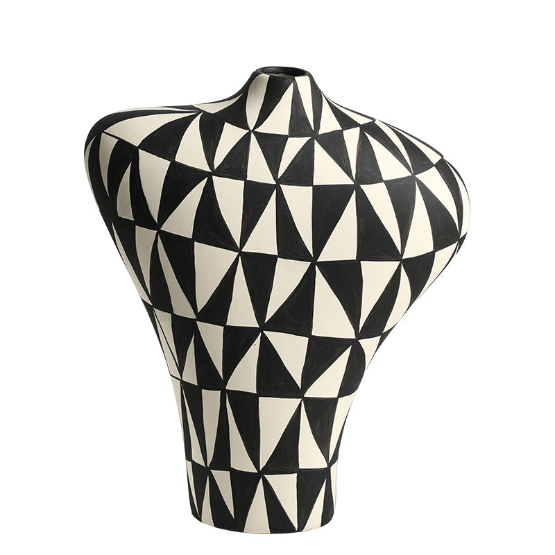 Jarrón cerámico decorativo blanco y negro - Vilá Decoración - Muebles y decoración en Medellín y Colombia