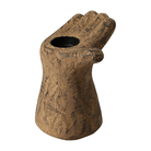 Candelabro decorativo de piedra y resina de 18 cm con forma de mano, ideal para decorar y dar un