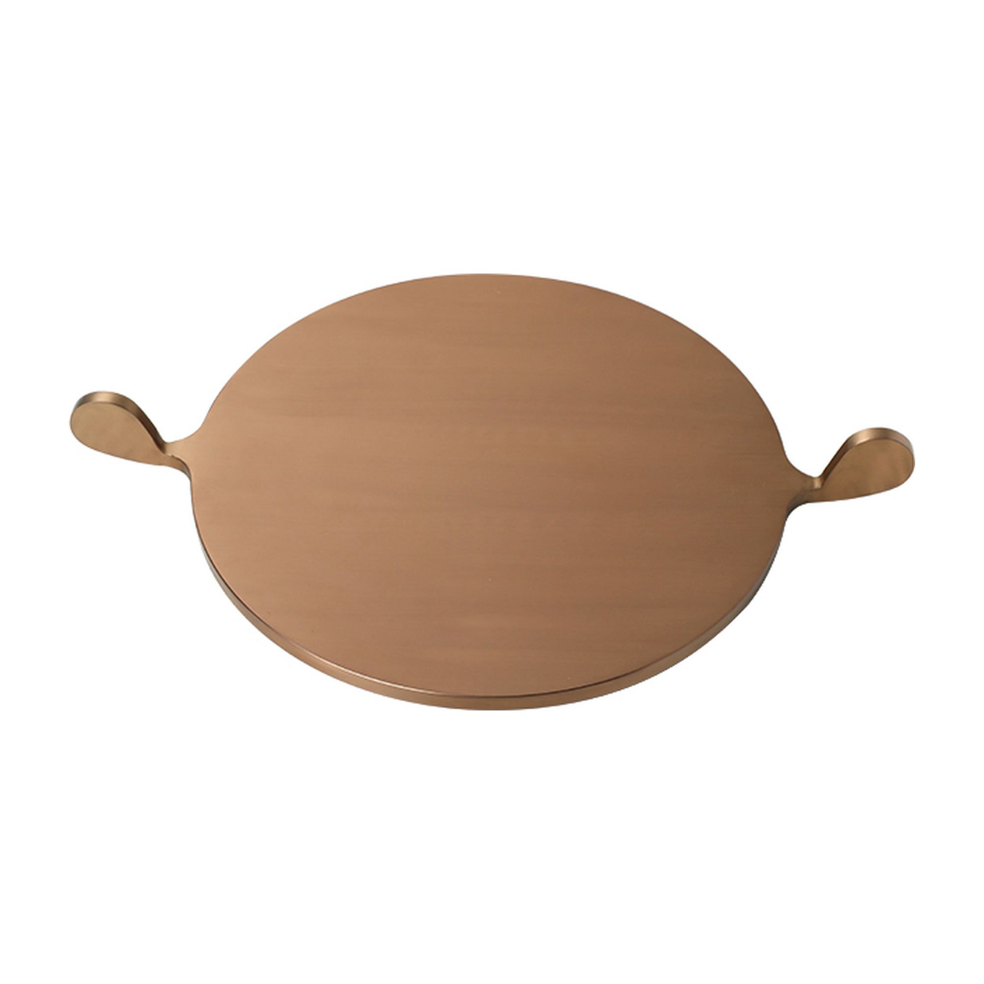 Bandeja decorativa de metal color bronce de 45 cm con asas laterales, ideal para un estilo elegante