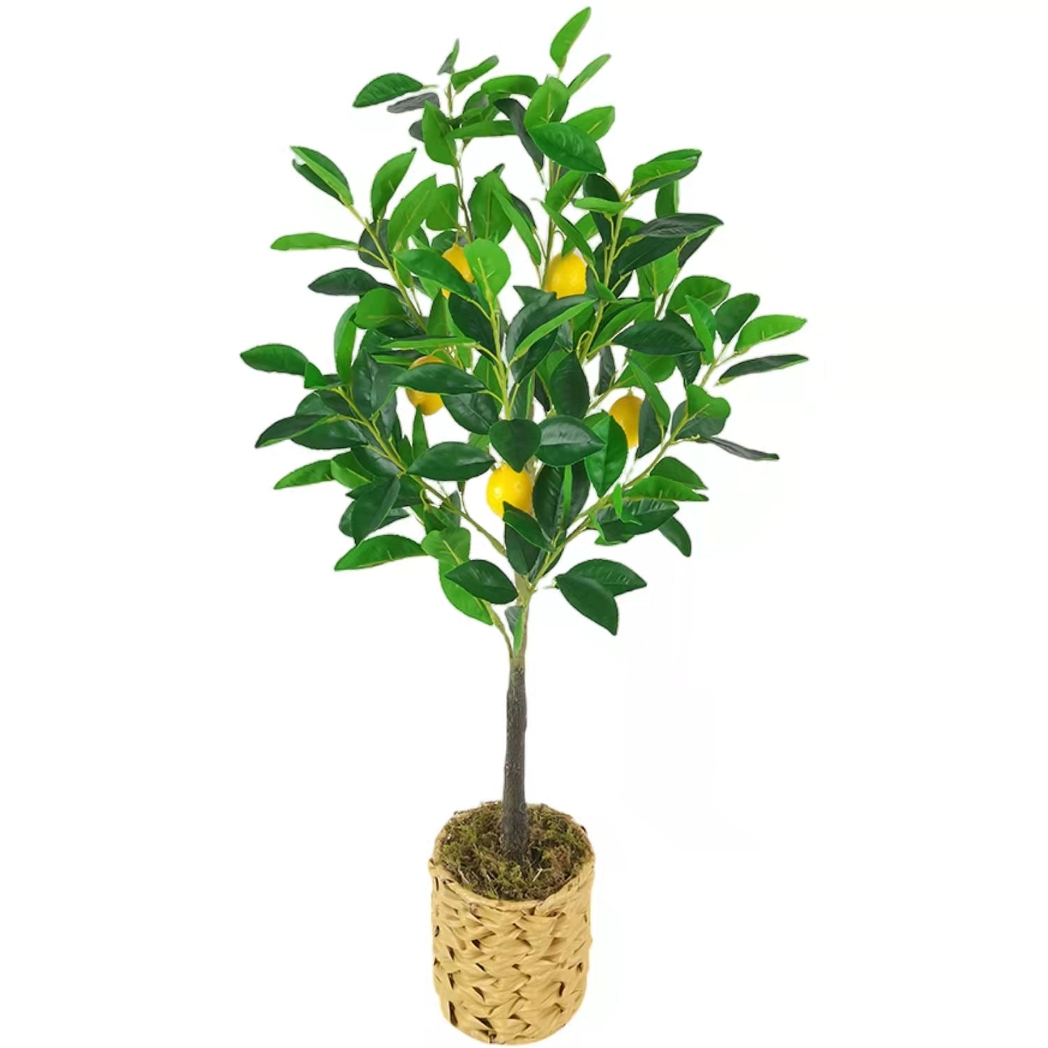 Árbol decorativo limón artificial con base de mimbre - Vilá Decoración - Muebles y decoración en Medellín y Colombia
