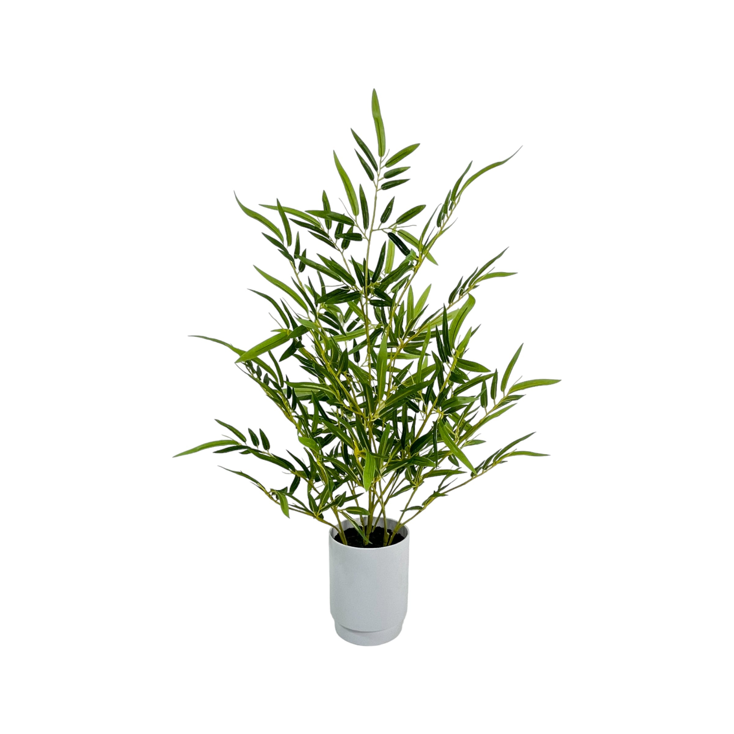 Planta de bambú artificial en maceta gris para interiores - Vilá Decoración - Muebles y decoración en Medellín y Colombia