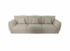 Sofá beige moderno de 3 puestos con cojines, ideal para sala de estar