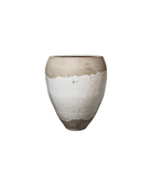 Matero bicolor blanco y terracota, textura rústica elegante para decoración exterior e interior