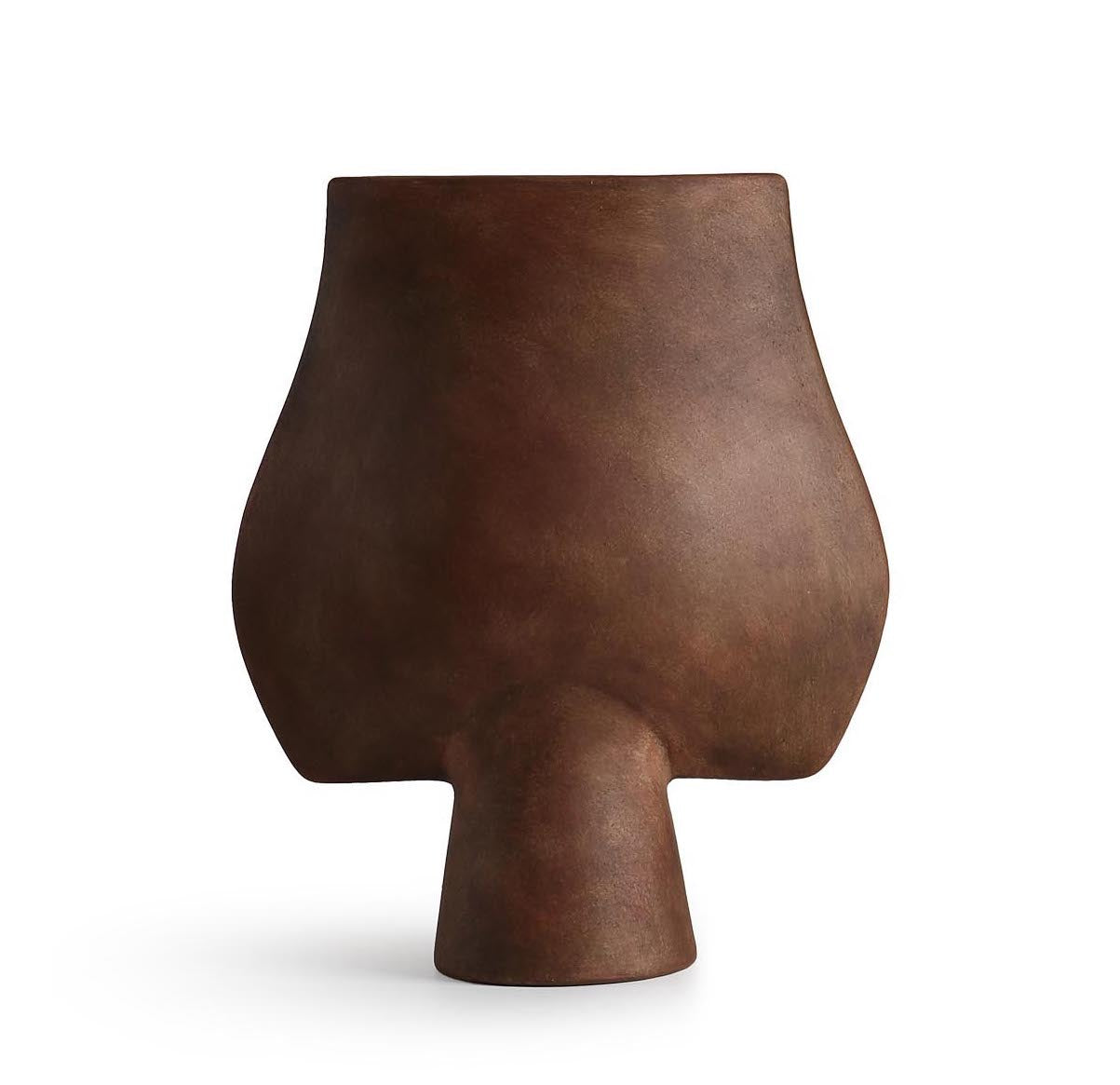 Jarrón terracota marrón oscuro para decoración - Vilá Decoración - Muebles y decoración en Medellín y Colombia