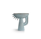 Jarrón terracota azul claro con asa decorativa - Vilá Decoración - Muebles y decoración en Medellín y Colombia