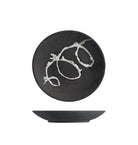 Plato decorativo negro con diseño blanco para pared - Vilá Decoración - Muebles y decoración en Medellín y Colombia