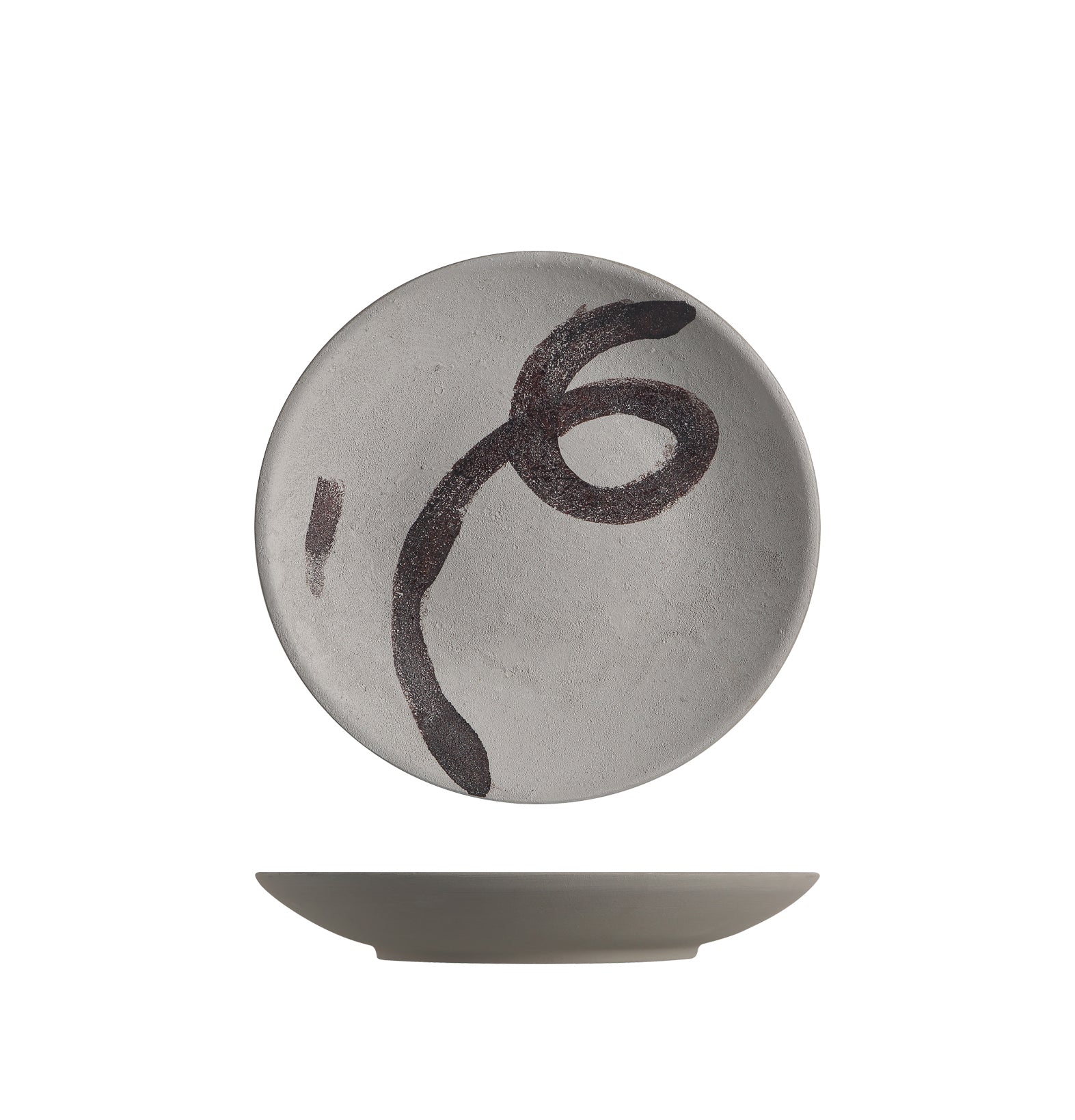 Plato decorativo gris con diseño negro para pared - Vilá Decoración - Muebles y decoración en Medellín y Colombia