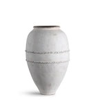 Matero pequeño terracota blanco con bandas decorativas - Vilá Decoración - Muebles y decoración en Medellín y Colombia