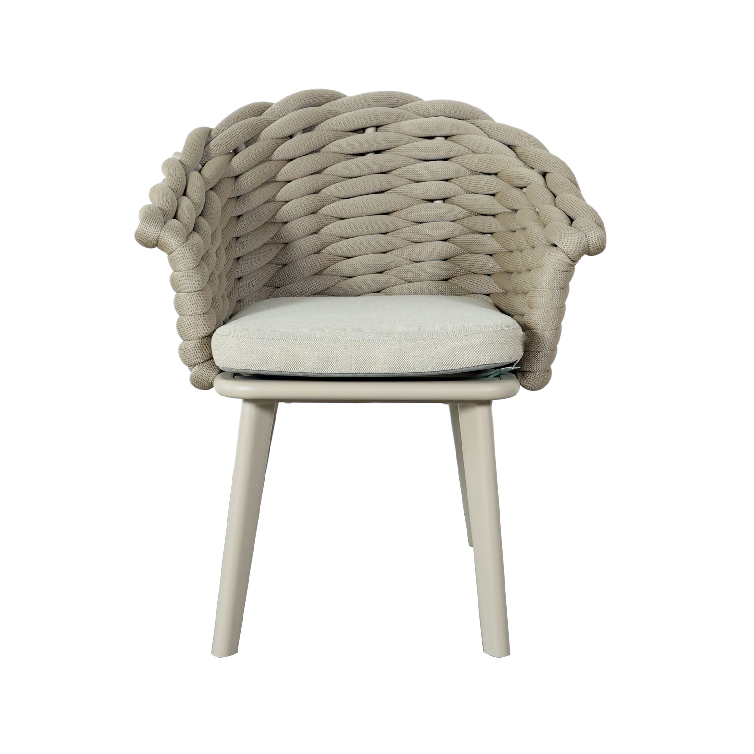 Silla comedor beige exterior con cojín cómodo - Vilá Decoración - Muebles y decoración en Medellín y Colombia