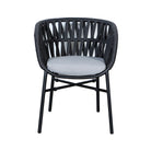 Silla comedor negra con asiento gris acolchado - Vilá Decoración - Muebles y decoración en Medellín y Colombia