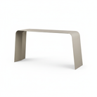 Consola Vilá Decoración color beige de metal y cuero.