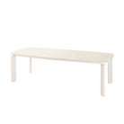 Mesa de comedor Vilá Decoración con tapa de piedra sinterizada y estructura de aluminio en color claro.
