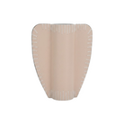 Jarrón grande decorativo con diseño escultórico en beige rosa, detalles blancos y acabado mate.