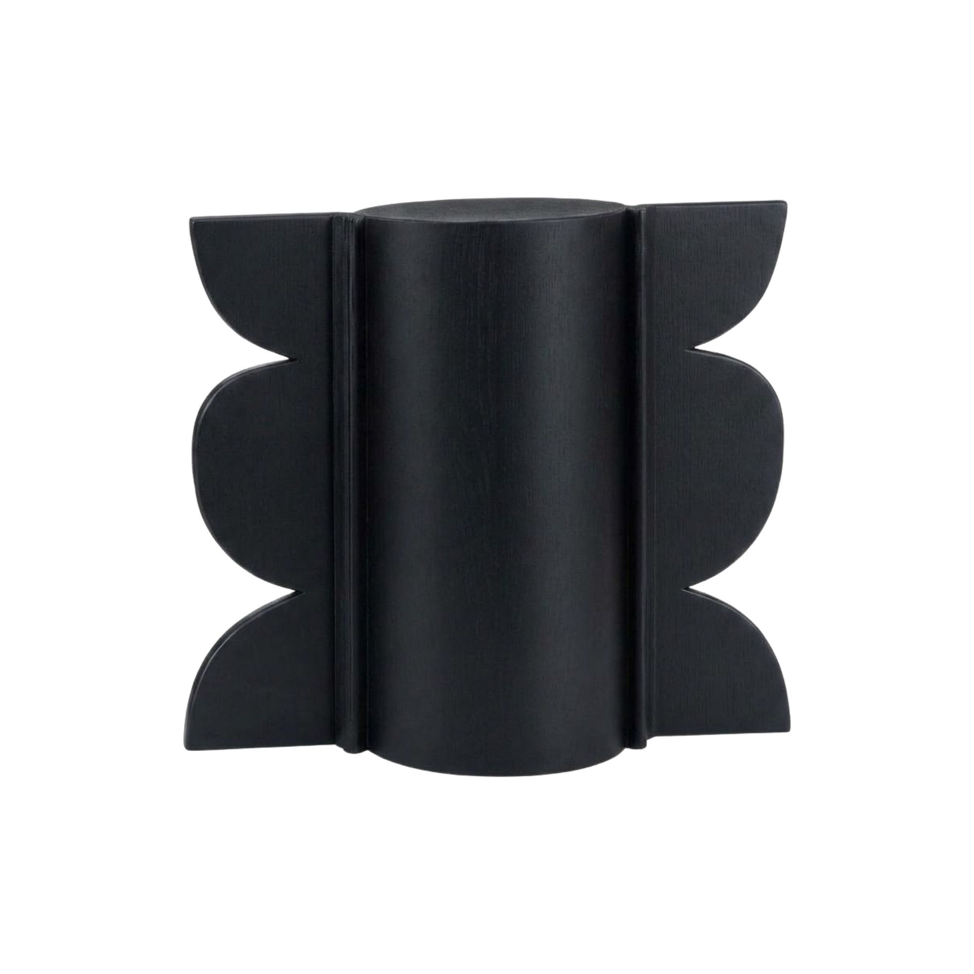 Jarrón escultórico grande negro mate con diseño moderno, ideal para decoración de interiores elegantes.