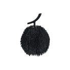 Objeto decorativo escultural negro con textura rizada, ideal para interiores modernos y elegantes.