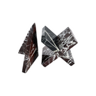 Sujetalibros de mármol oscuro con vetas blancas. Diseño geométrico elegante para decoración de lujo.