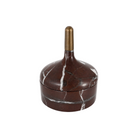 Cofre decorativo de mármol marrón con vetas blancas y tirador de bronce. Ideal para lujo en el hogar.