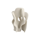 Escultura abstracta orgánica KA5039A en tono crema con formas curvas y orificios internos, ideal para decoración moderna.