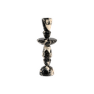 Candelabro escultura de mármol negro y blanco, diseño moderno y elegante para decoración de lujo.