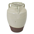 Jarrón cerámico blanco y naranja para interior - Vilá Decoración - Muebles y decoración en Medellín y Colombia