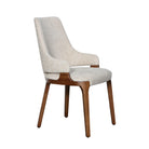 Silla de comedor beige con base de madera y asiento textil - Vilá Decoración - Muebles y decoración en Medellín y Colombia