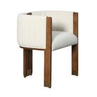 Silla de comedor blanca con patas madera y tapizado - Vilá Decoración - Muebles y decoración en Medellín y Colombia