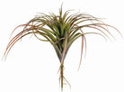 Planta artificial Tillandsia realista con hojas verdes y puntas rojizas sobre fondo blanco